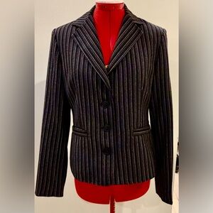 CAbi Black and White Striped Blazer